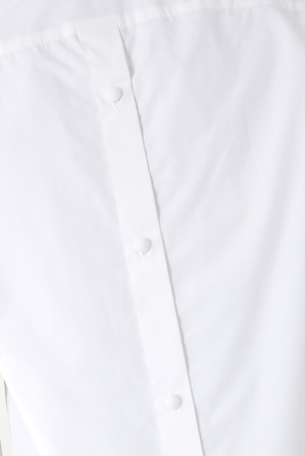 قميص قطن بوبلين بأزرار خلفية